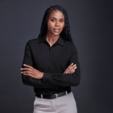 Ladies AV Milano Long Sleeve Knitted Shirt 95% Cotton