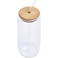 Okiyo Borosilicate Bamboo Drinking Glass & Straw 500ml