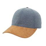 Chambray/Suede 6 Panel Cap