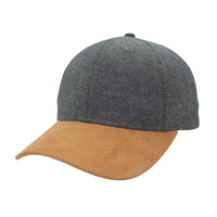 Chambray/Suede 6 Panel Cap