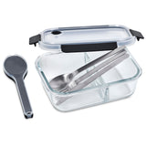 Refine & Dine Glass Lunch Box & Cutlery Set