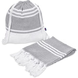 Mermerli Cotton-Rich Beach Towel & Drawstring Bag