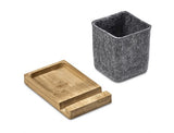 Okiyo Kyadi Recycled PET & Bamboo Desk Caddy Phone Stand