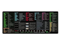 XL Excel Cheat Sheet Desk Mat / Mousepad