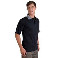 Jacquard Collar Golf Shirt Black - While Stocks Last