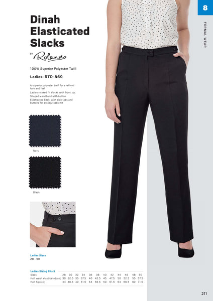 Ladies Dinah Elasticated Slacks