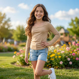Girls Long Sleeve Cotton Fashion Tee