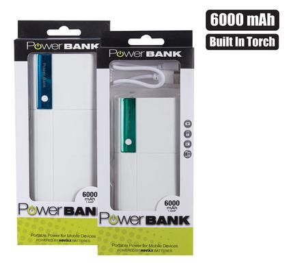 USB POWER BANK 6000MAH W/CABLE
