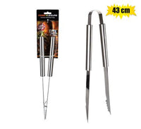 BBQ TONGS STAINLESS STEEL 43cm WITH STAINLESS STEEL HANDLE