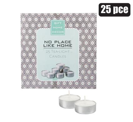 TEA-LIGHT CANDLES – 3.5CM, BOX OF 25 WHITE CANDLES