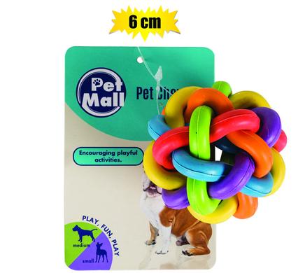 PET DOG CHEW BALL TANGLED LOOK 6cm
