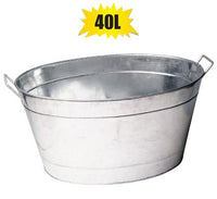 Galvanised Steel 40 Litre Oval Tub